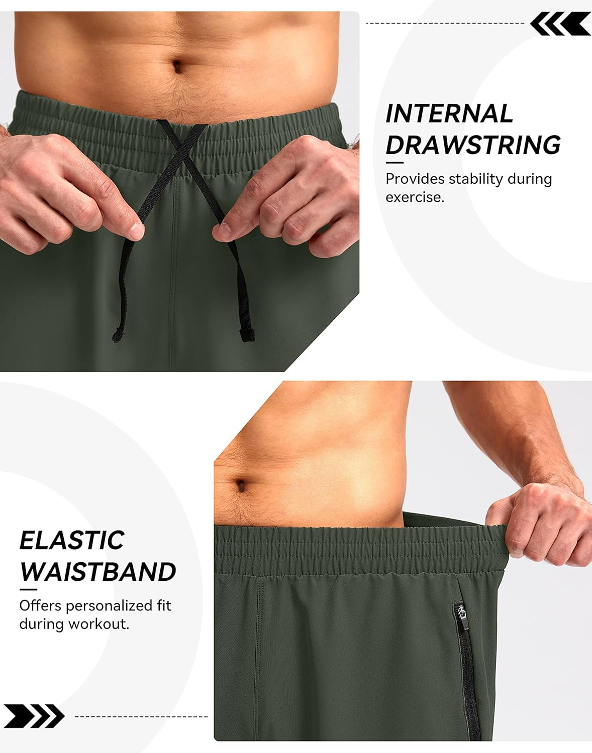 Men'S Workout Running Shorts 7"/5"/9" Lightweight Gym Athletic Shorts for Men with Zipper Pockets
