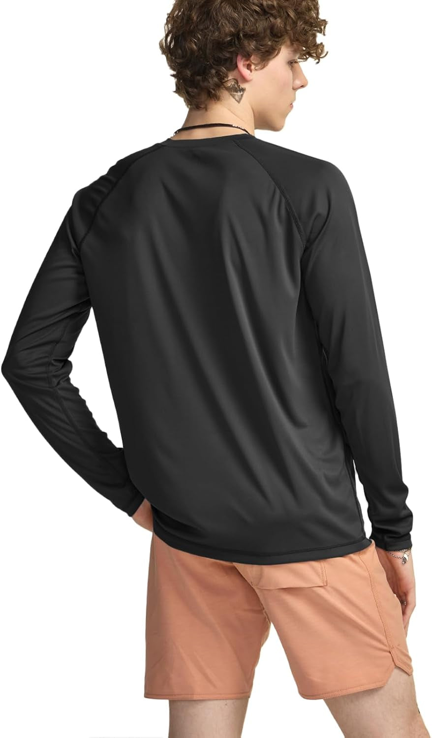 Men'S Rashguard Swim Shirts, UPF 50+ Cool Running Workout Loose-Fit Long Sleeve