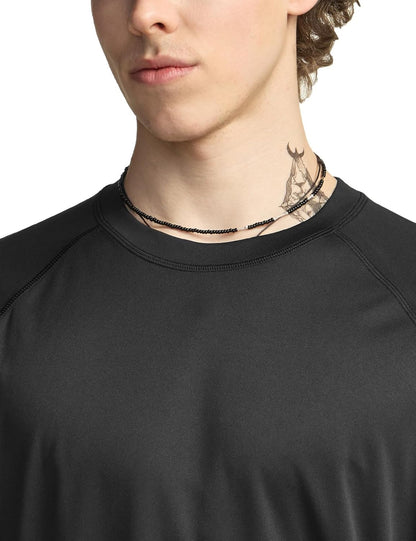 Men'S Rashguard Swim Shirts, UPF 50+ Cool Running Workout Loose-Fit Long Sleeve