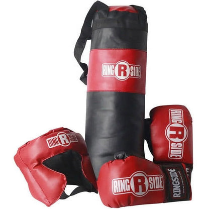 Unleash Your Child's Inner Champion with Our Kids Boxing Set - Mini Heavy Bag, Gloves & Headgear in Sleek Black! 🥊✨