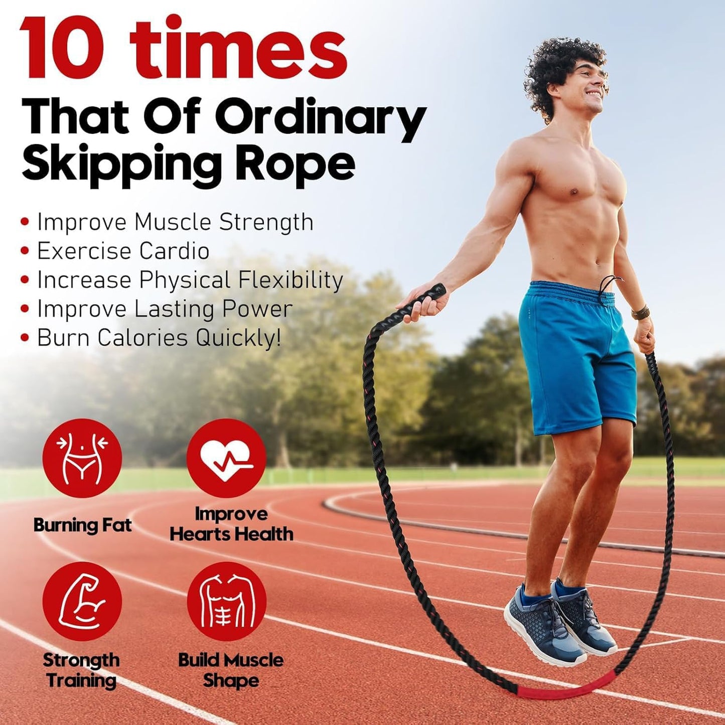 Level Up Your Fitness Game with Our Heavy Weighted Jump Ropes! 💪🔥 Perfect for Men & Women - Build Strength & Muscle at Home! 🏋️‍♂️🏋️‍♀️