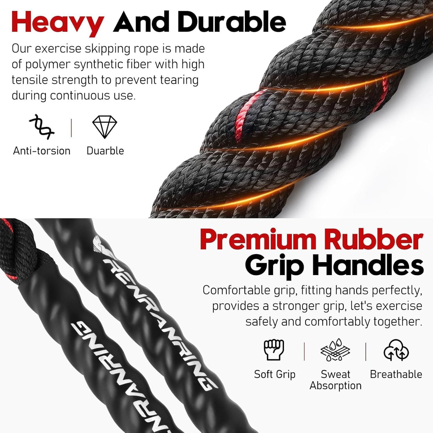 Level Up Your Fitness Game with Our Heavy Weighted Jump Ropes! 💪🔥 Perfect for Men & Women - Build Strength & Muscle at Home! 🏋️‍♂️🏋️‍♀️