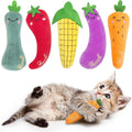 Catnip Cat Toys for Indoor Cats Kitten, 5 Pack, Vegetable Shape | Cat Nip Toys Soft and Durable, Interactive Kitty Kicker Chew Safe Teeth Cleaning Toy