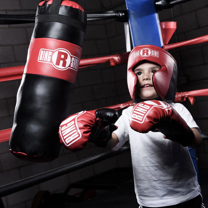 Unleash Your Child's Inner Champion with Our Kids Boxing Set - Mini Heavy Bag, Gloves & Headgear in Sleek Black! 🥊✨