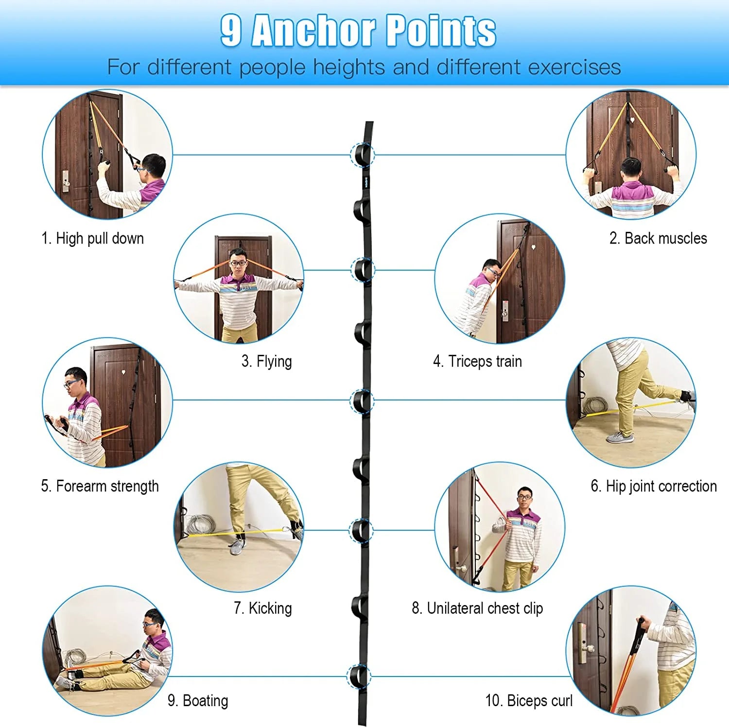 Level Up Your Home Workouts with Our Punching-Free Nylon Door Anchor Strap for Resistance Bands! 💪🏡 #HomeGym #FitnessGoals