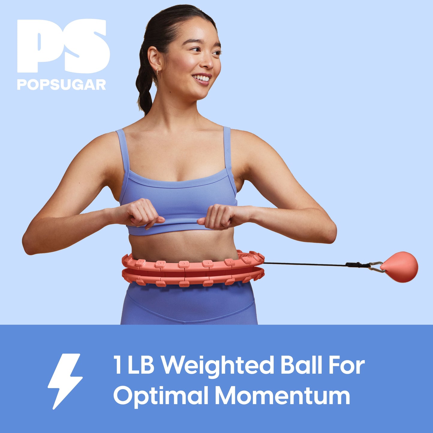Get Fit and Have Fun with Our Adjustable Coral Fitness Hoop + Weighted Ball! 🌟💪 #FitnessGoals #HulaHoopChallenge