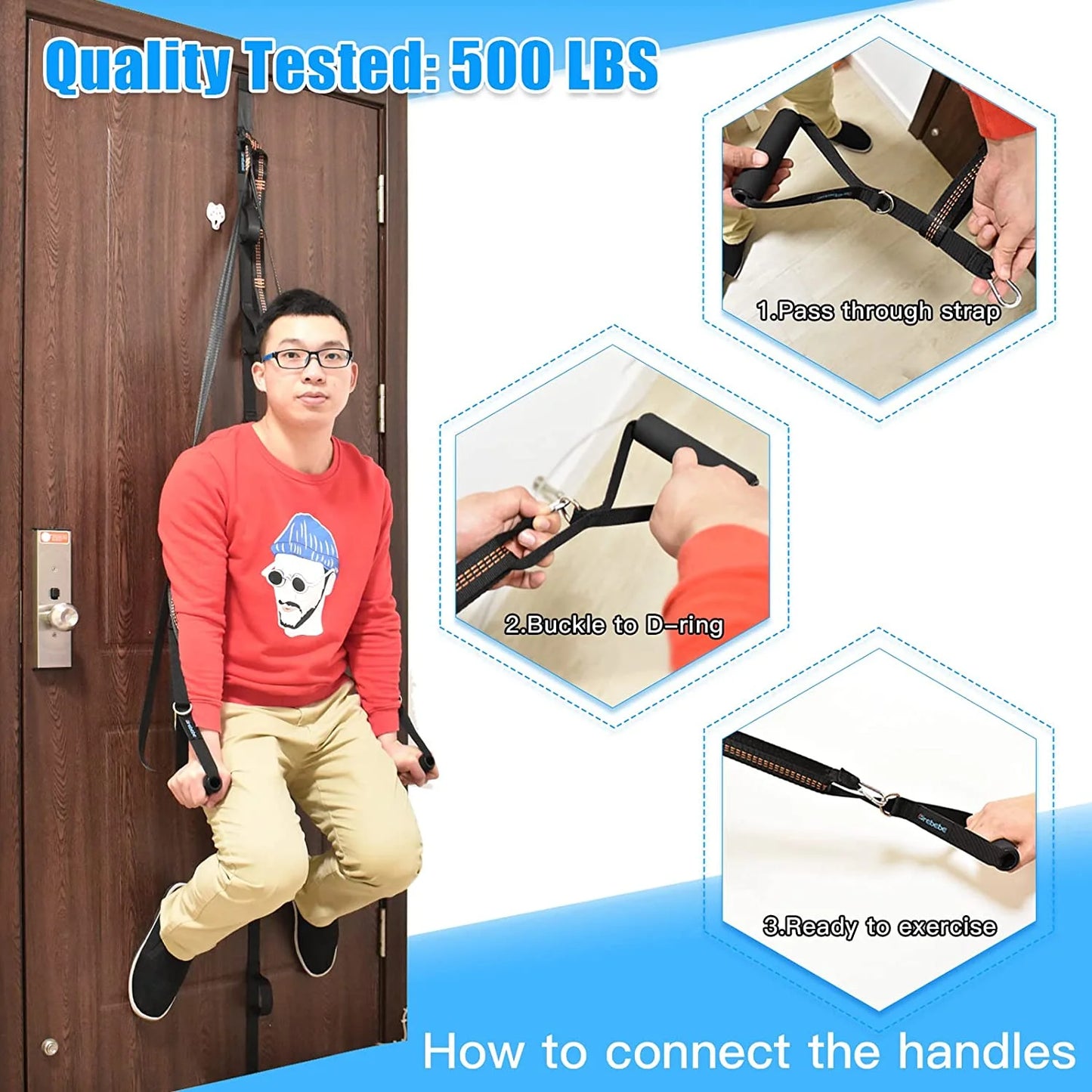 Level Up Your Home Workouts with Our Punching-Free Nylon Door Anchor Strap for Resistance Bands! 💪🏡 #HomeGym #FitnessGoals