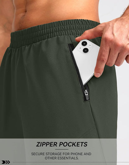 Men'S Workout Running Shorts 7"/5"/9" Lightweight Gym Athletic Shorts for Men with Zipper Pockets