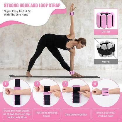 Level Up Your Workout with Our Adjustable Pilates Wrist & Ankle Weights Set! Perfect for Yoga, Dance, and More! 💪✨