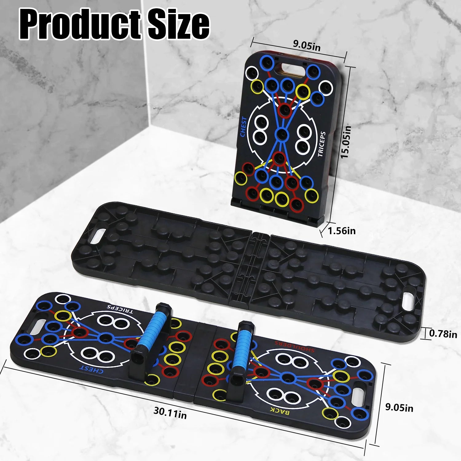 Multifunctional Push up Board Home Strength Training Equipment with 15 Fitness Accessories Pilates Bar Resistance Band Roller Wheel Full Body Workout Home Gym Equipment